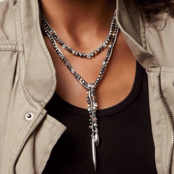 Stella & Dot Zoe Lariat, Hematite - Picture 3 of 6